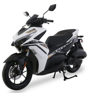 Ascend F3 150cc Street Scooter, Automatic Shifting, Hydraulic Disc Brakes, 14 inch Aluminum Wheels, Digital Speedometers - White