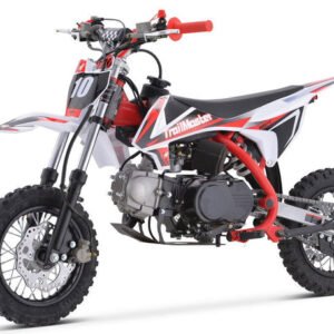 TrailMaster TM10 110cc Dirt Bike 4-Speed Auto Clutch, Dual Disc (10/10), Ages 8-12 - Red