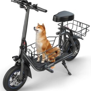 GYROOR C1S 550W Electric Scooter with Removeable Front And Back Basket