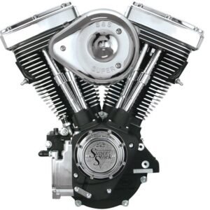 S&S Cycle V80 V Series Wrinkle Black Engine with Super 'E' Carb