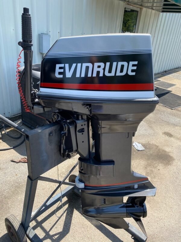 1993 Evinrude 55 HP 2-Cylinder Carb 2-Stroke 20" (L) Outboard Tiller Motor - Image 2