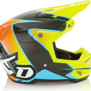 6D ATR-3 Helmet Wave Gloss Cyan/Neon Orange/Yellow