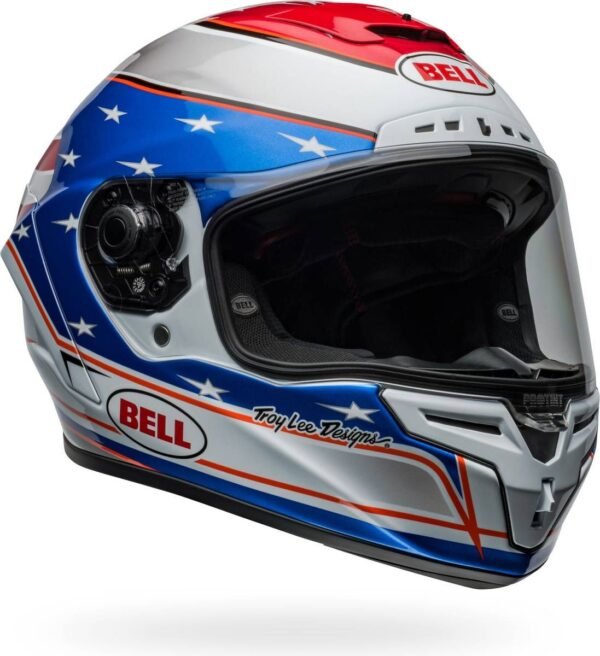 Bell Helmets Racestar DLX Flex Motorcycle Helmet Beaubier Red/White/Blue