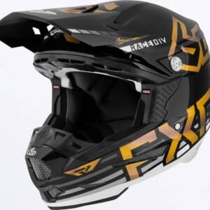 FXR 2024 6D ATR-2 Race Helmet Black/White/Gold