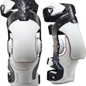 Pod MX K8 3.0 Forged Cabon Knee Brace Pair Carbon/White